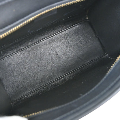 Celine Black Leather Nano Luggage Shoulder Tote Bag