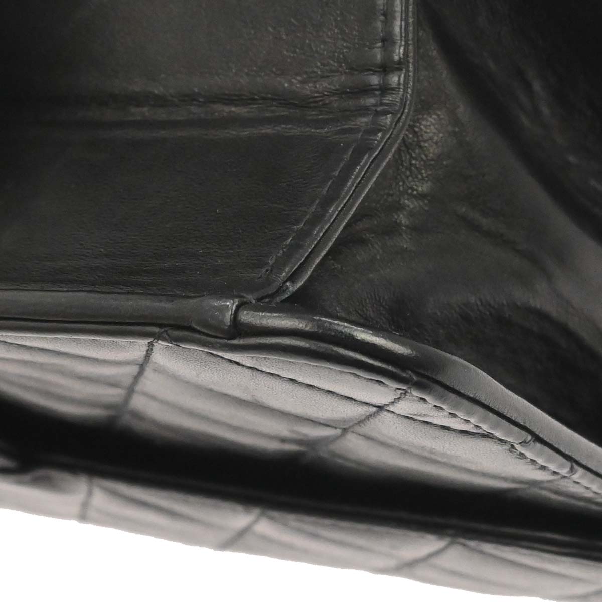 Chanel 1996-1997 Black Lambskin Pushlock Medium Half Flap Shoulder Bag