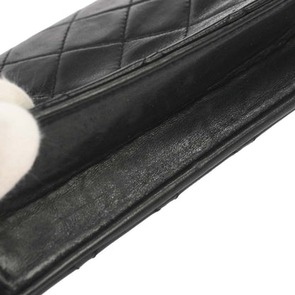 Chanel Black Lambskin Straight Flap Shoulder Bag
