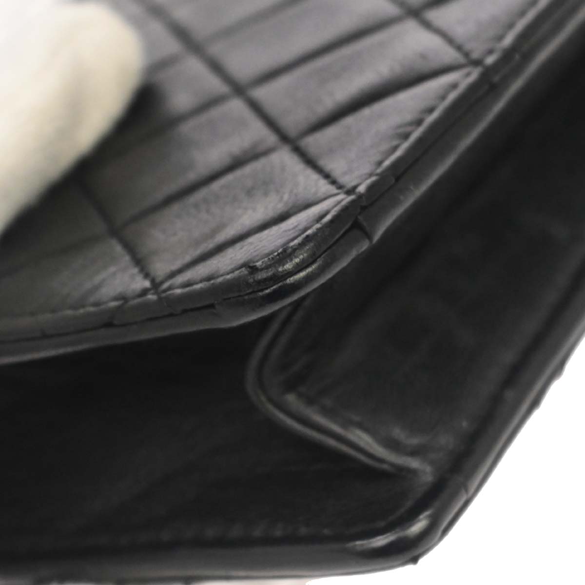 Chanel Black Lambskin Straight Flap Shoulder Bag