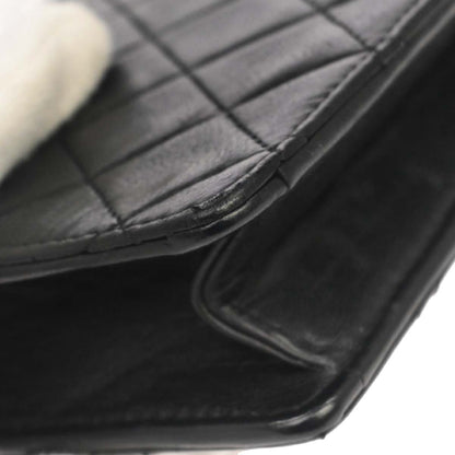 Chanel Black Lambskin Straight Flap Shoulder Bag