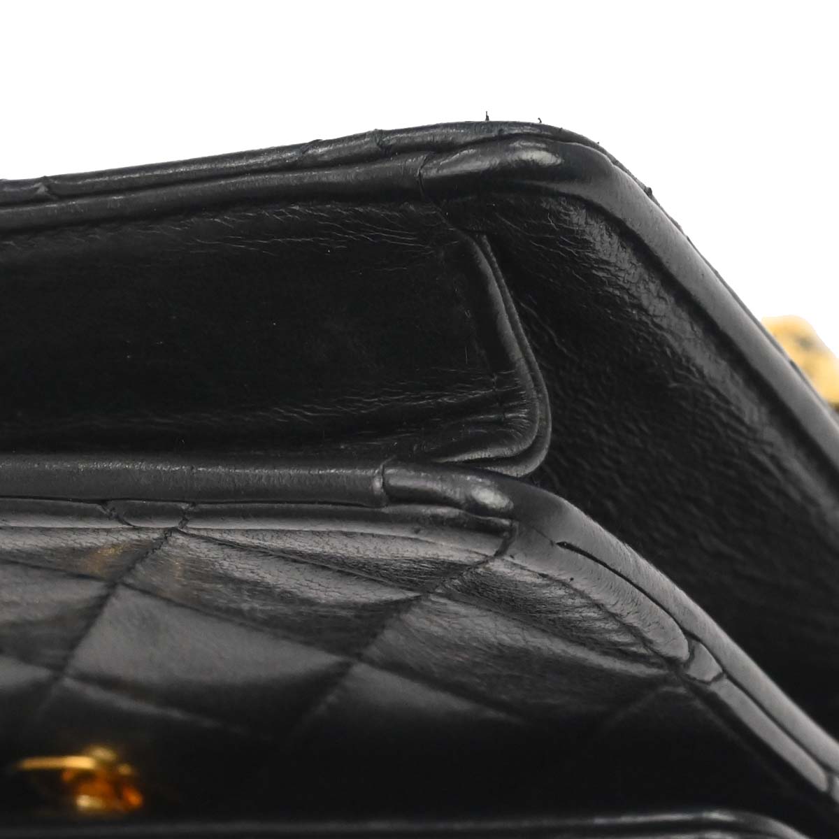 Chanel Black Lambskin Straight Flap Shoulder Bag