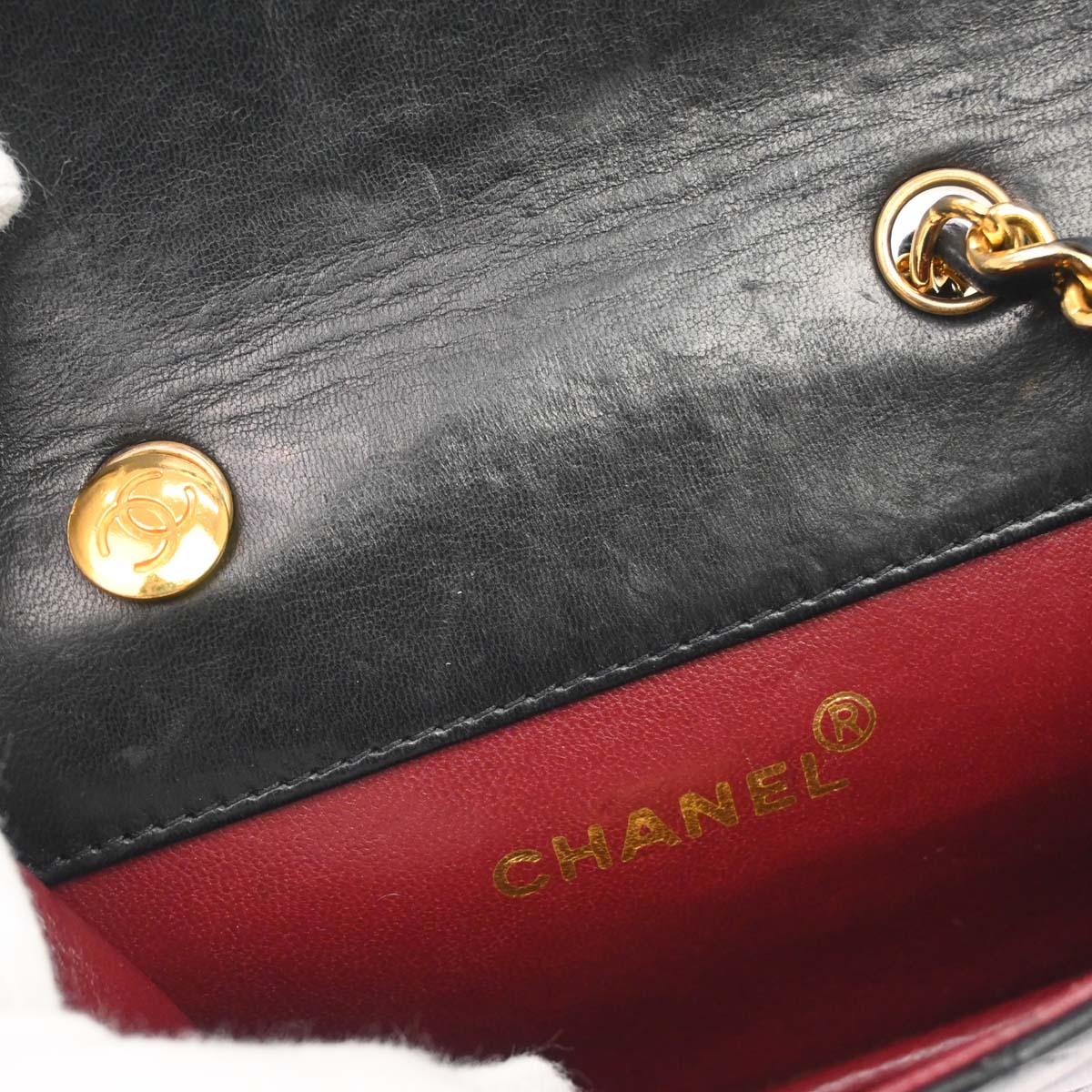 Chanel Black Lambskin Straight Flap Shoulder Bag