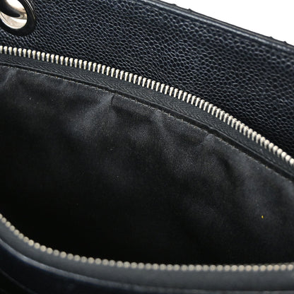 Chanel Black Caviar Skin Grand Shopping Tote GST Chain Handbag