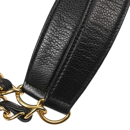 Chanel 2013-2014 Black Caviar Grand Shopping Tote GST Chain Handbag