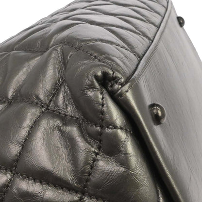 Chanel Metallic Silver Calfskin Chain Me Tote Handbag