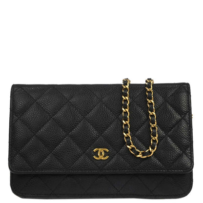 Chanel Black Caviar Classic WOC Wallet on Chain Bag