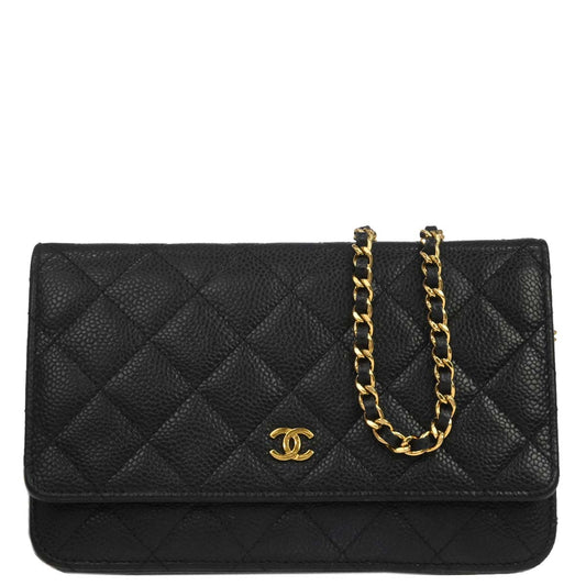 Chanel Black Caviar Classic WOC Wallet on Chain Bag