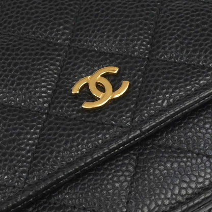 Chanel Black Caviar Classic WOC Wallet on Chain Bag