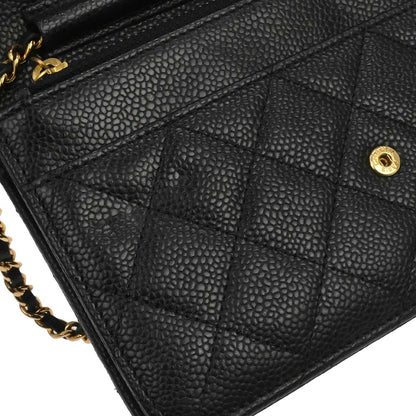 Chanel Black Caviar Classic WOC Wallet on Chain Bag