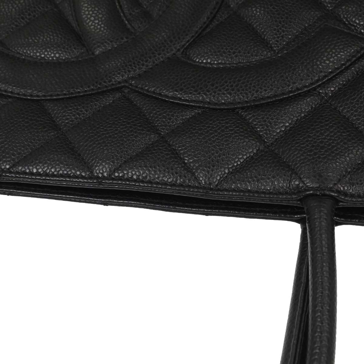 Chanel 2005-2006 Black Caviar Skin Medallion Tote Handbag