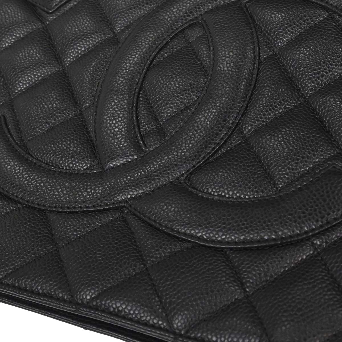 Chanel 2005-2006 Black Caviar Skin Medallion Tote Handbag
