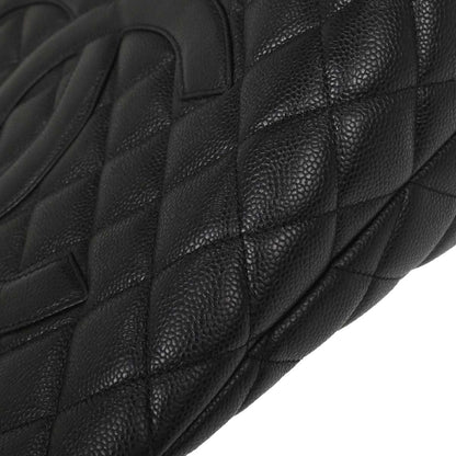 Chanel 2005-2006 Black Caviar Skin Medallion Tote Handbag