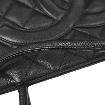 Chanel 2005-2006 Black Caviar Skin Medallion Tote Handbag