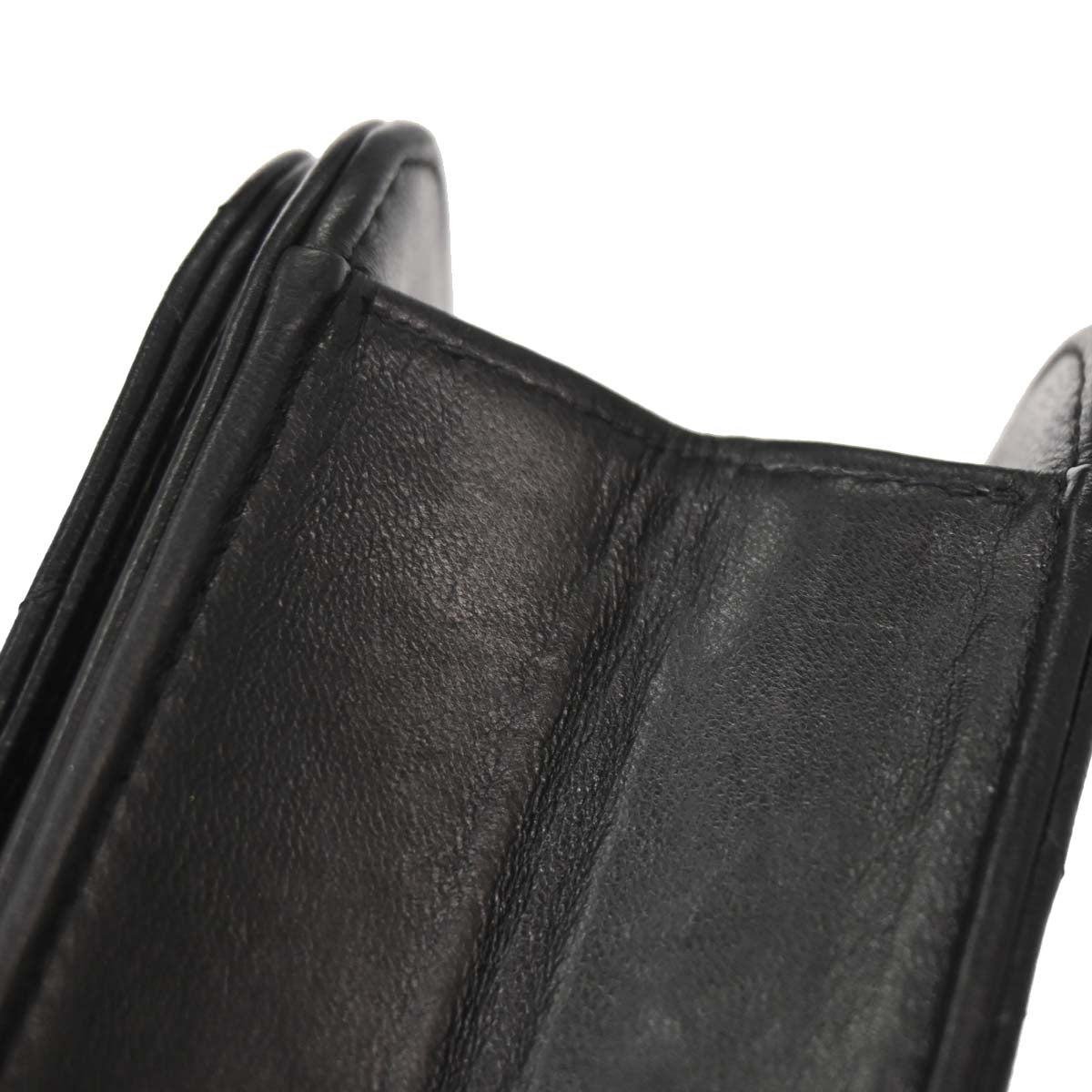 Chanel Black Lambskin Pushlock Small Full Flap Shoulder Bag