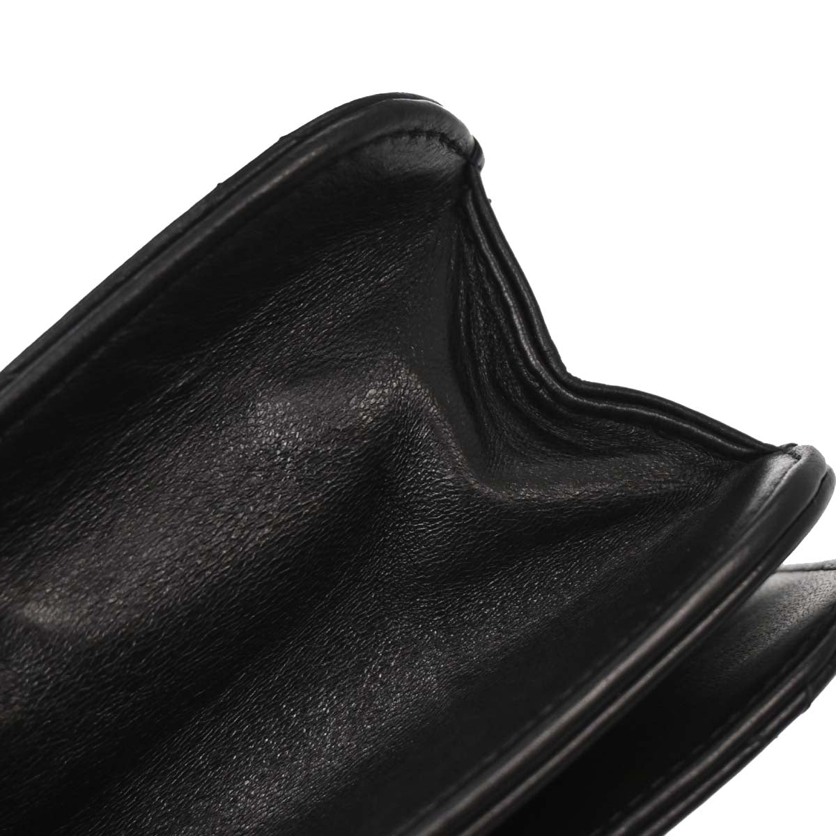 Chanel Black Lambskin Pushlock Small Full Flap Shoulder Bag