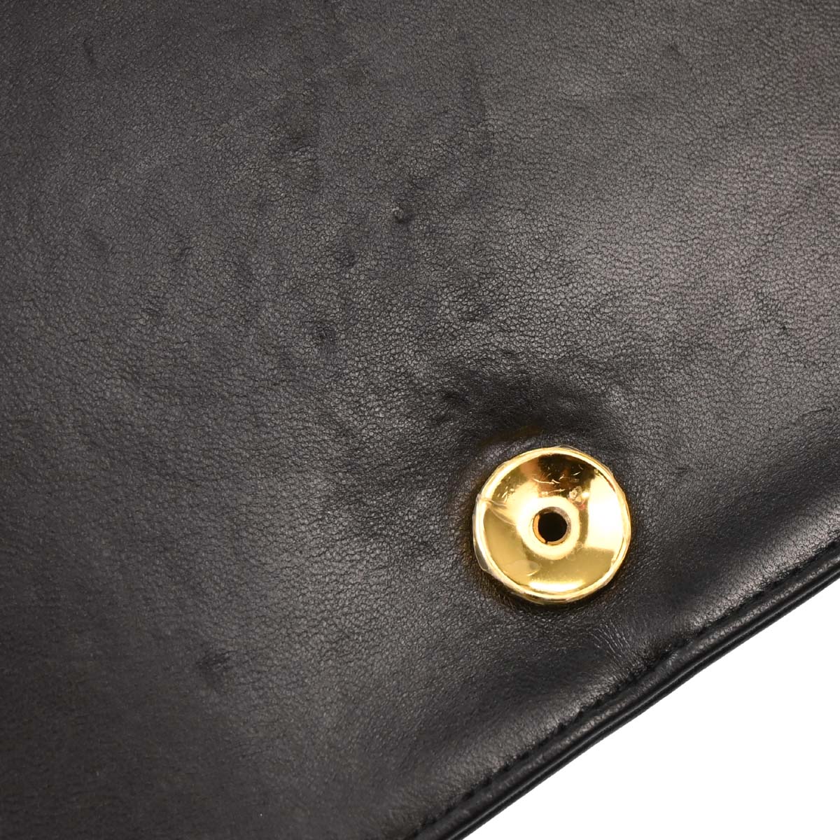 Chanel Black Lambskin Pushlock Small Full Flap Shoulder Bag