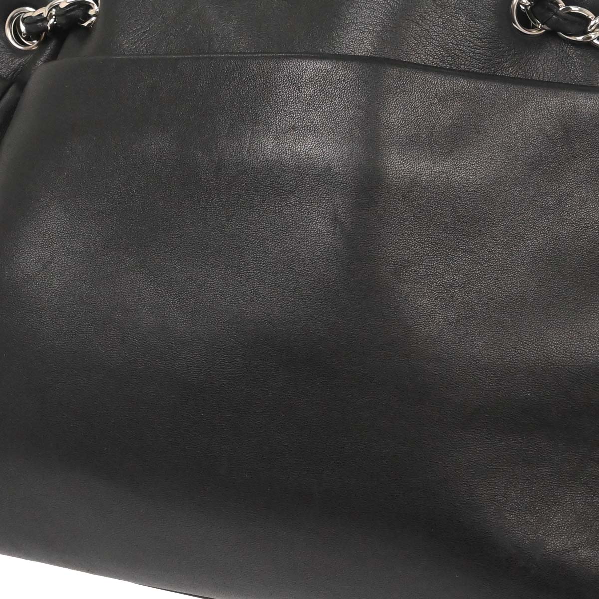 Chanel 2009-2010 Black Lambskin Tote Chain Handbag