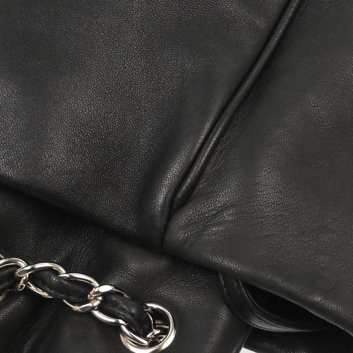 Chanel 2009-2010 Black Lambskin Tote Chain Handbag