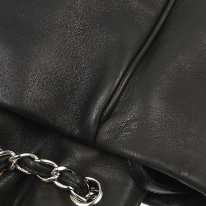 Chanel 2009-2010 Black Lambskin Tote Chain Handbag