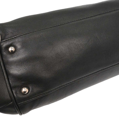 Chanel 2009-2010 Black Lambskin Tote Chain Handbag