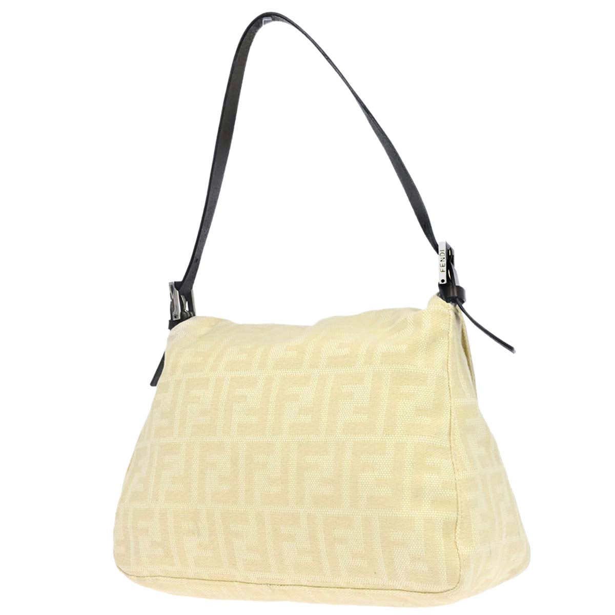Fendi Ivory Canvas Zucca Mamma Baguette Handbag
