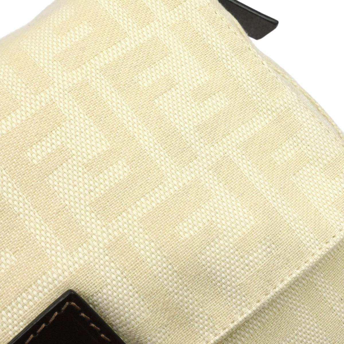 Fendi Ivory Canvas Zucca Mamma Baguette Handbag