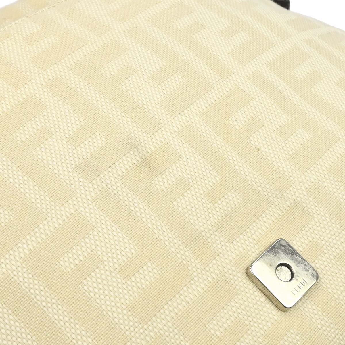 Fendi Ivory Canvas Zucca Mamma Baguette Handbag