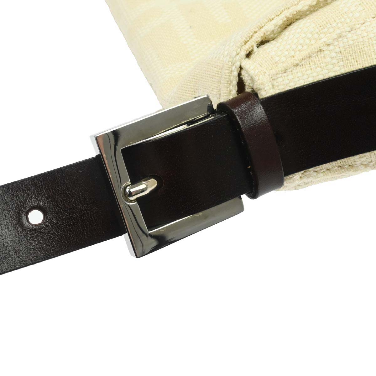 Fendi Ivory Canvas Zucca Mamma Baguette Handbag