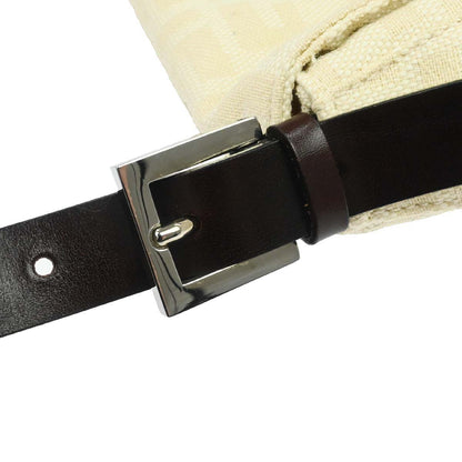 Fendi Ivory Canvas Zucca Mamma Baguette Handbag