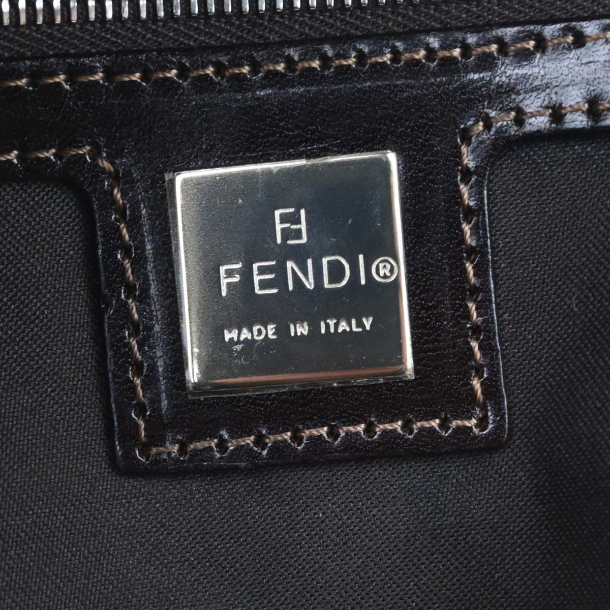 Fendi Ivory Canvas Zucca Mamma Baguette Handbag