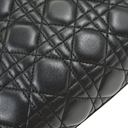 Christian Dior Black Lambskin Medium Lady Dior Cannage 2way Shoulder Handbag