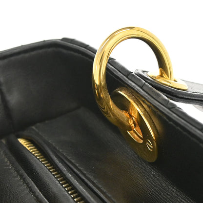 Christian Dior Black Lambskin Medium Lady Dior Cannage 2way Shoulder Handbag