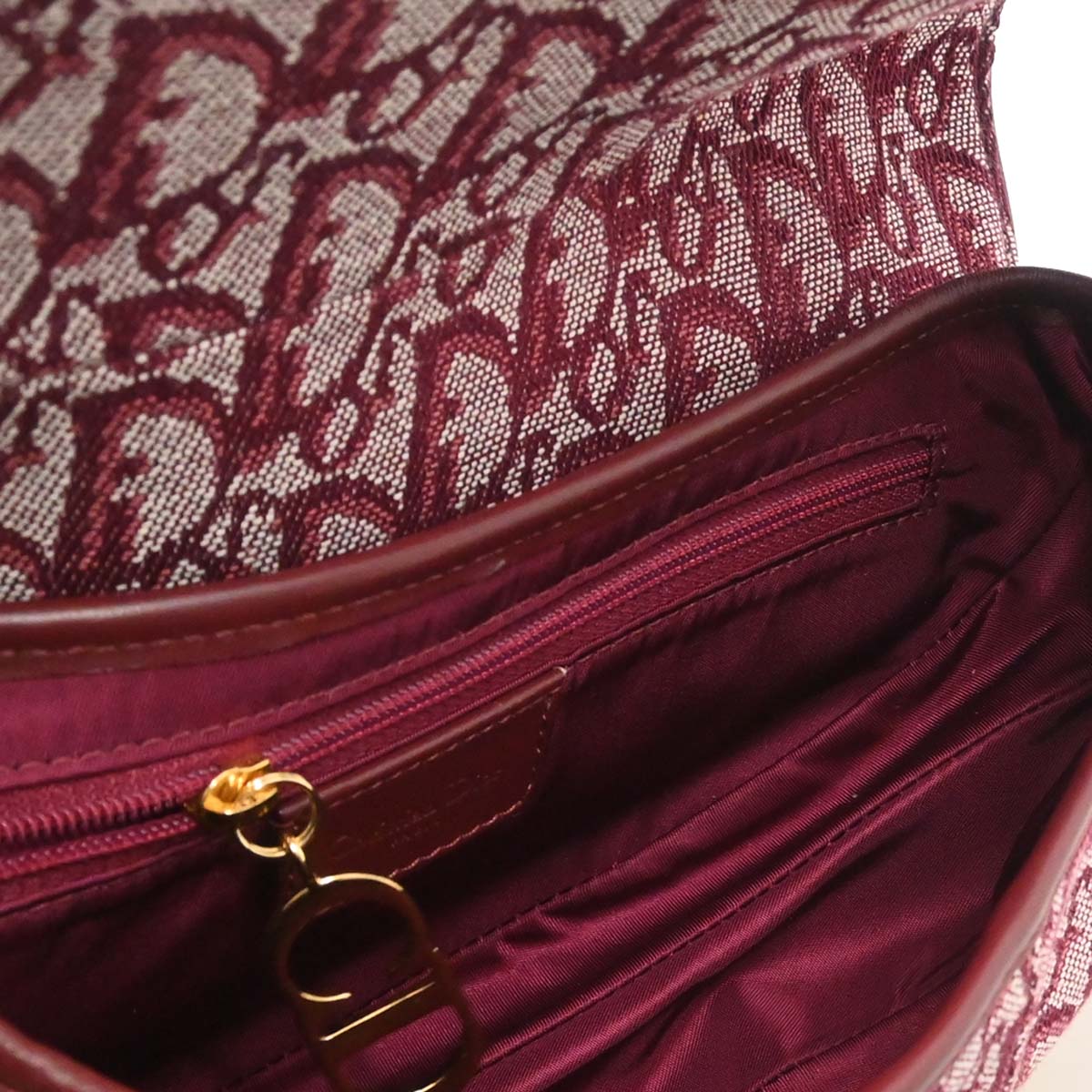 Christian Dior Bordeaux Trotter Saddle Handbag