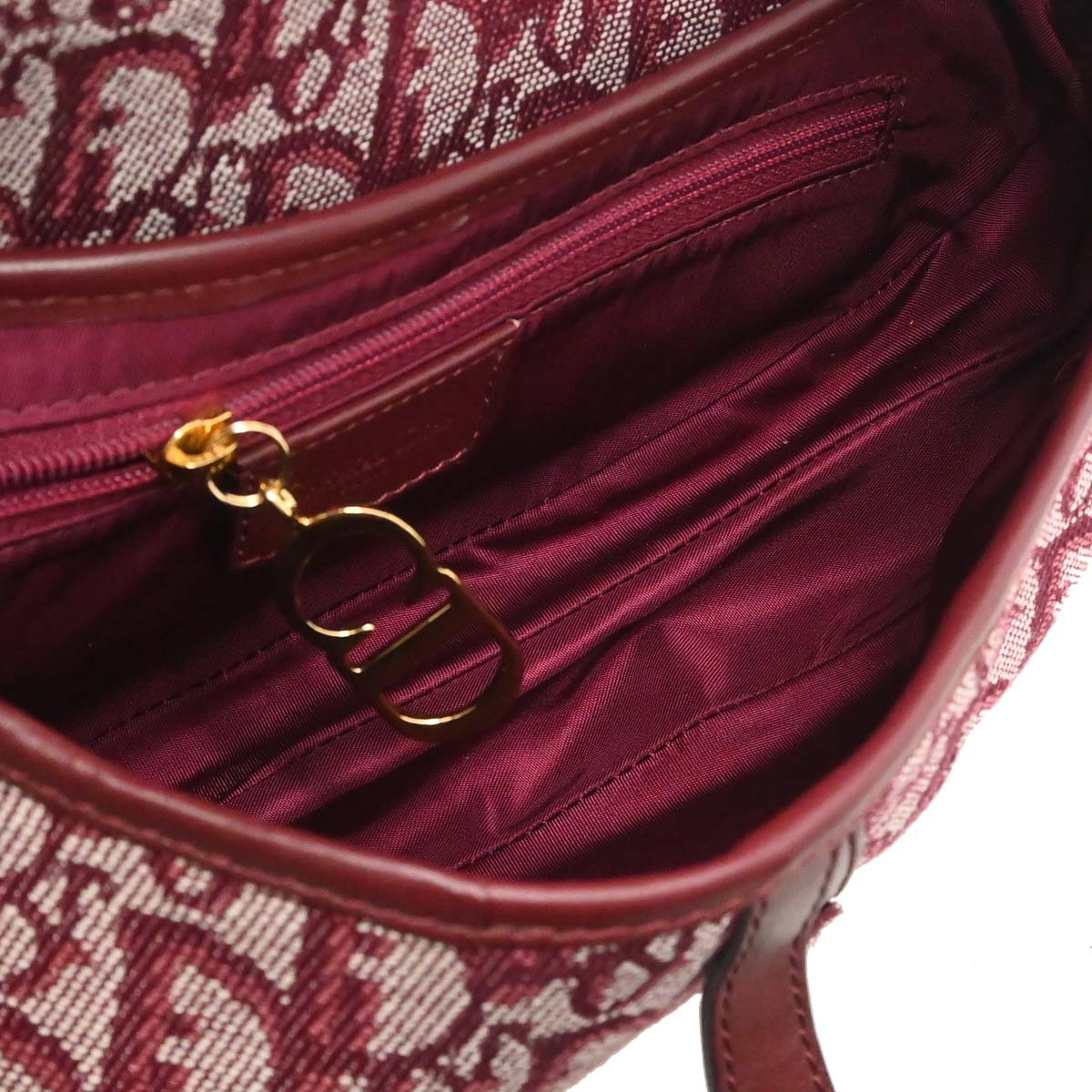 Christian Dior Bordeaux Trotter Saddle Handbag