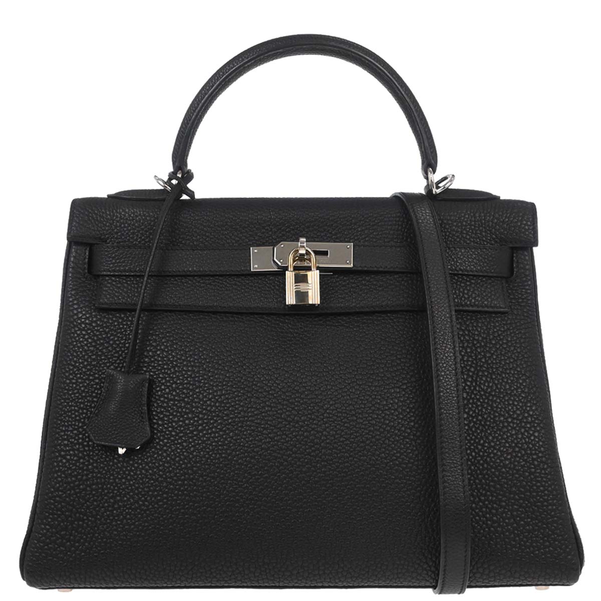 Hermes Black Togo Kelly 32 Retourne 2way Shoulder Handbag