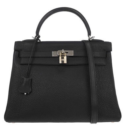 Hermes Black Togo Kelly 32 Retourne 2way Shoulder Handbag