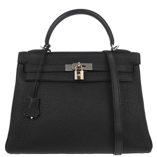 Hermes Black Togo Kelly 32 Retourne 2way Shoulder Handbag