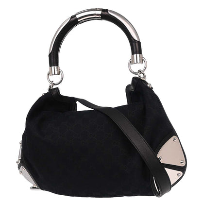 Gucci Black GG Canvas and Leather Medium Babouska Indy Hobo