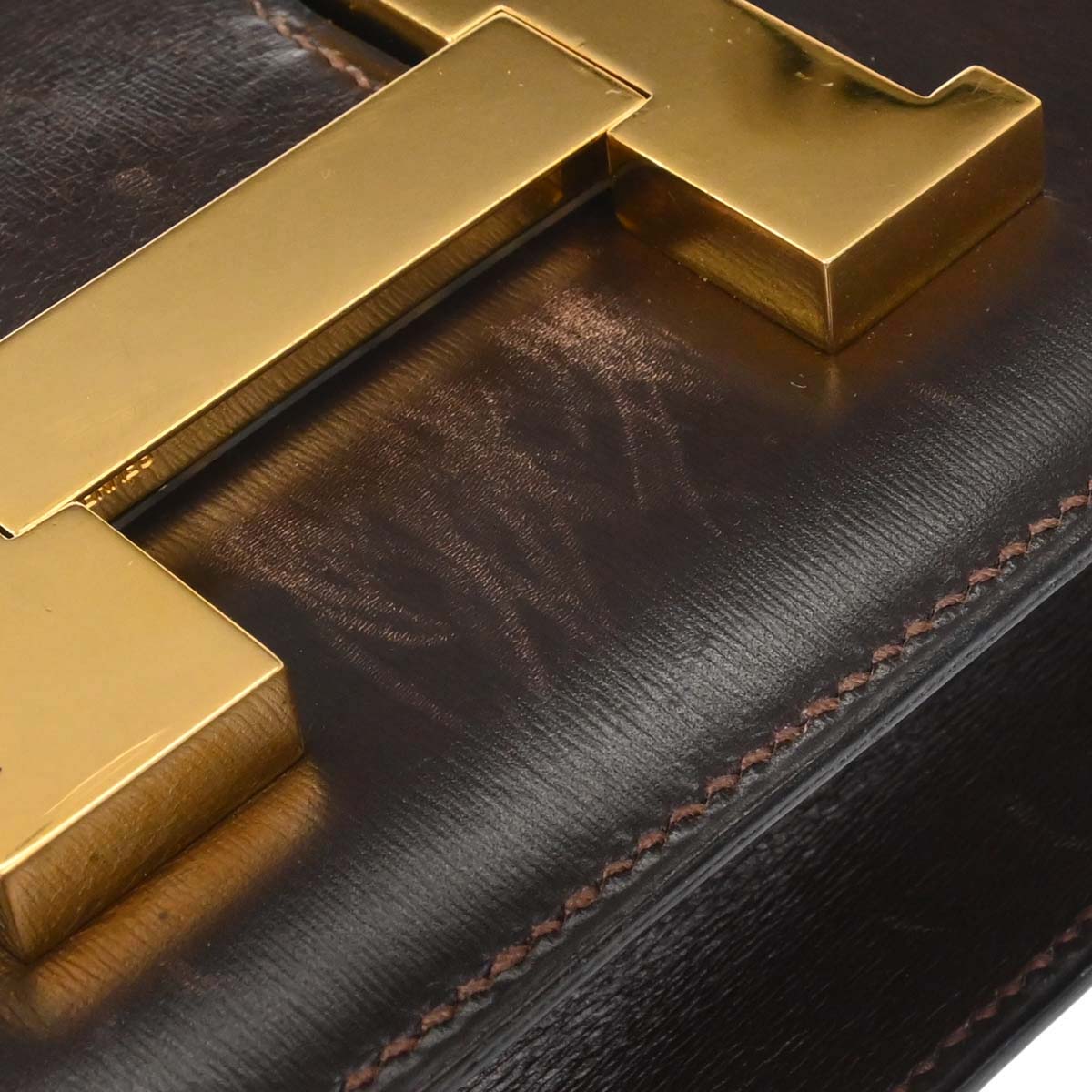 Hermes Chocolat Box Calf Constance 23 Shoulder Bag