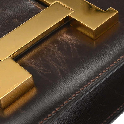 Hermes Chocolat Box Calf Constance 23 Shoulder Bag