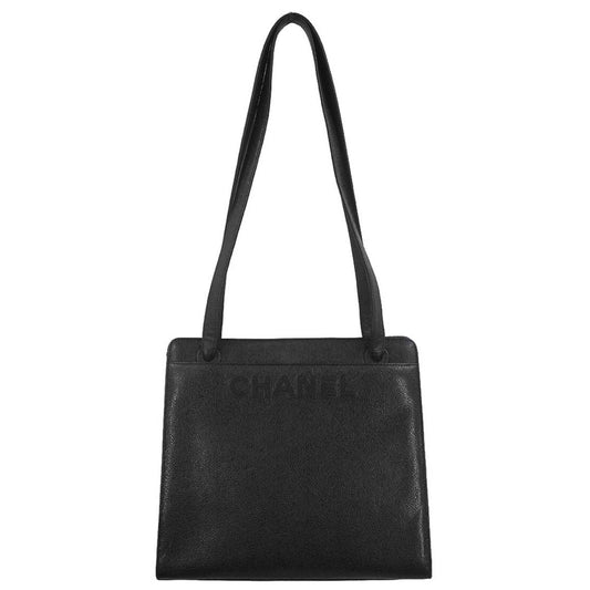 Chanel Black Caviar Skin Shoulder Tote Bag