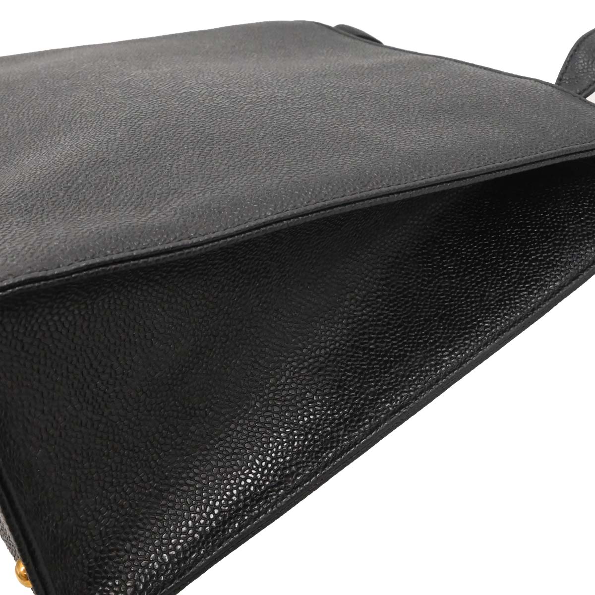 Chanel Black Caviar Skin Shoulder Tote Bag
