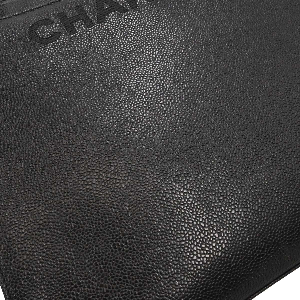 Chanel Black Caviar Skin Shoulder Tote Bag