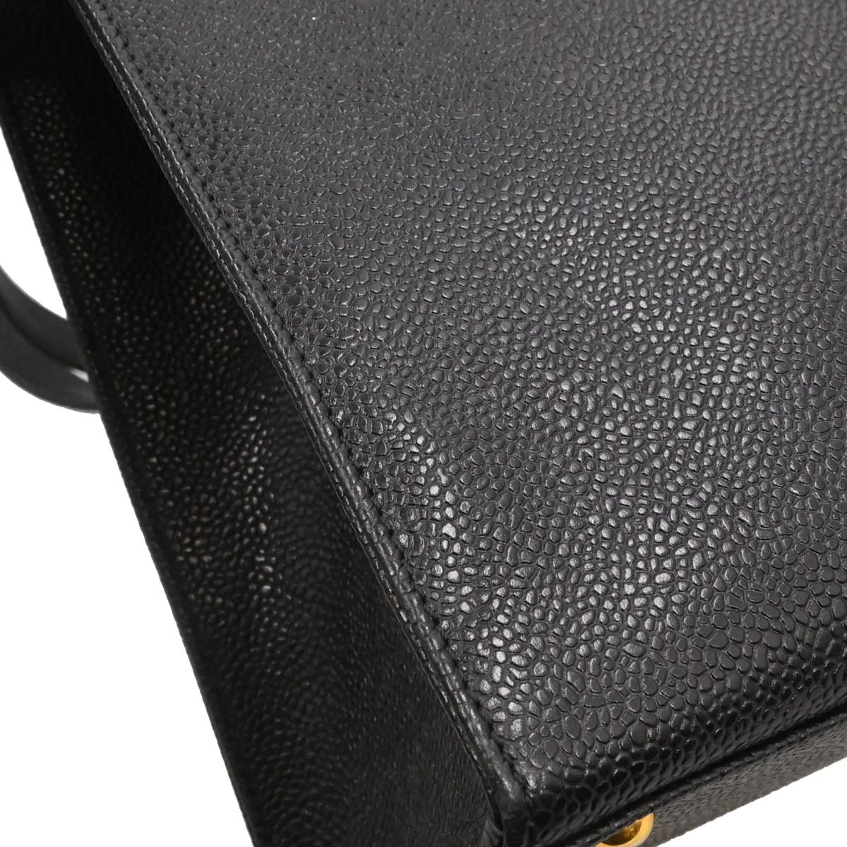 Chanel Black Caviar Skin Shoulder Tote Bag