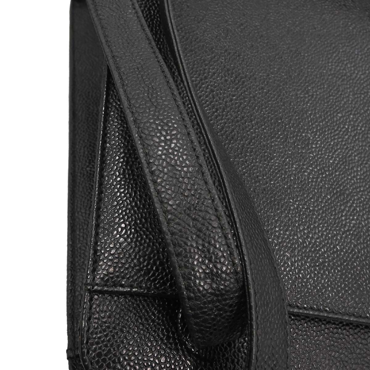 Chanel Black Caviar Skin Shoulder Tote Bag