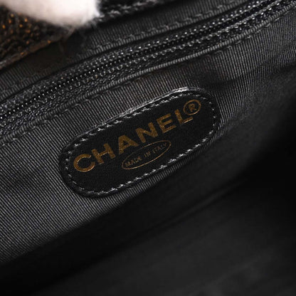 Chanel Black Caviar Skin Shoulder Tote Bag