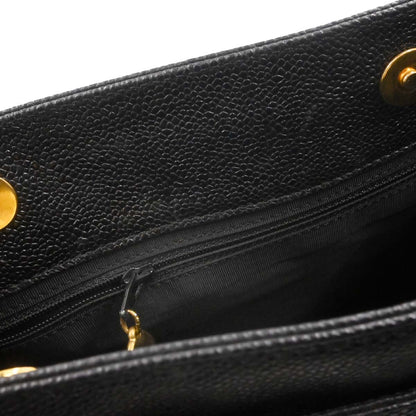 Chanel Black Caviar Skin Shoulder Tote Bag