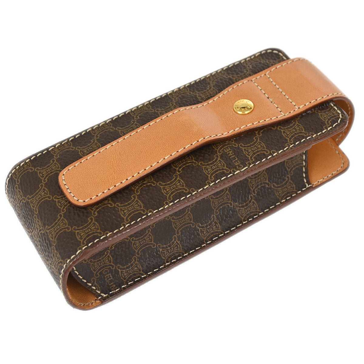 Celine Brown PVC Macadam Pouch Case