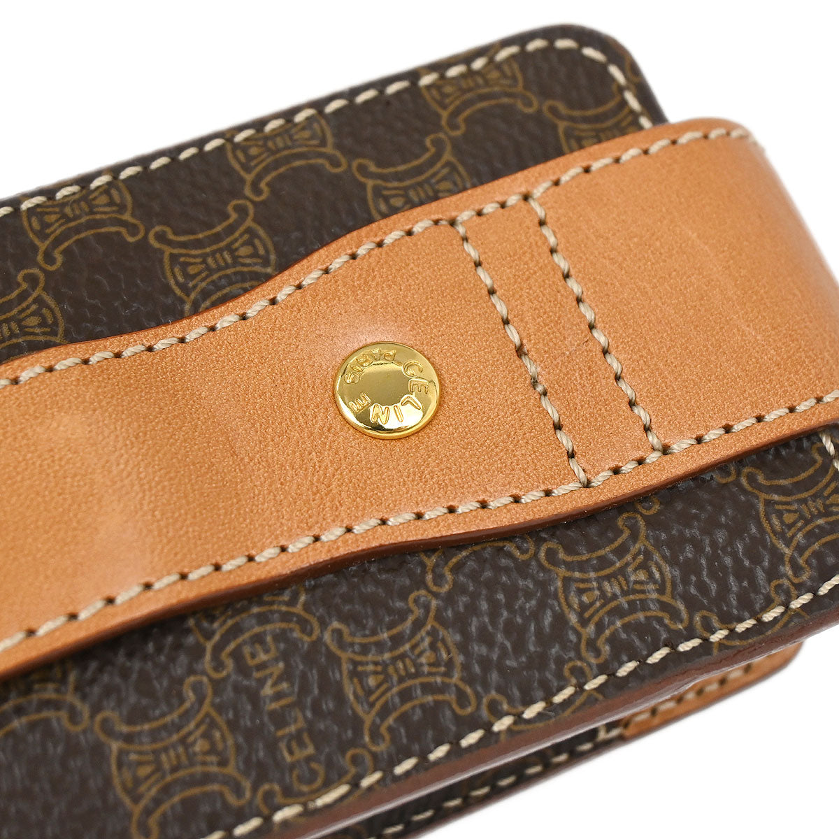 Celine Brown PVC Macadam Pouch Case